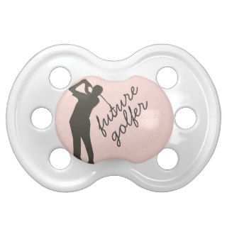 Golfer  Hitting the Ball Pink Baby Pacifier
