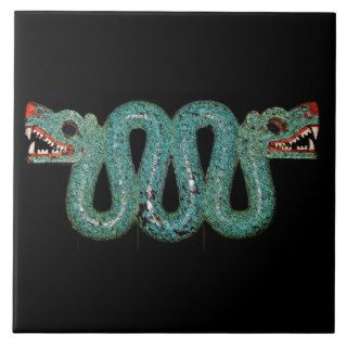 Jade Turquoise Serpent Aztec Mayan Mexican Ceramic Tiles