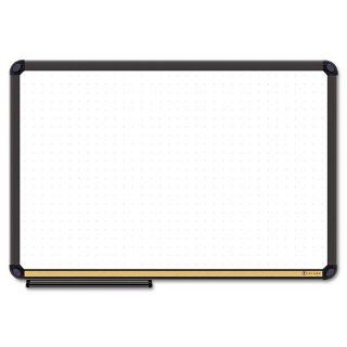 Dry Erase Board, Cork Inset Frame, 36 x 24, Black 