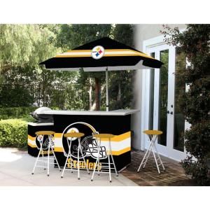Best of Times Pittsburgh Steelers All Weather Patio Bar Set with 6 ft. Umbrella 2003W1201