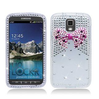 For Samsung Galaxy S4 Active I537 (AT&T) 3D Spot Diamond, Bow Tie, Pink Cell Phones & Accessories