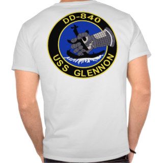 DD 840 USS GLENNON Destroyer Ship Military Patches T shirt