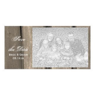 Barn Wood Country Wedding Save the Date Photo Card