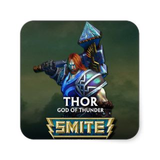 SMITE Thor, God of Thunder Square Stickers