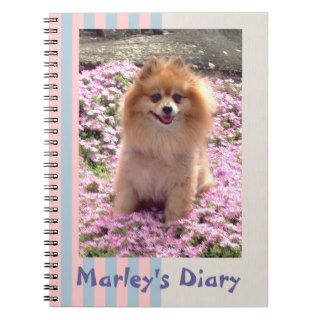 Note Book  Pomeranian Pink Flowers