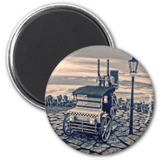 Retro Steam Cab Taxi Fridge Magnets