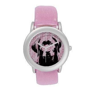 Valentines   Labrador Silhouette Wrist Watch