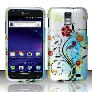 Samsung Galaxy S II Skyrocket i727 (AT and T) Rubberized Design Cover   Flowery Design Cell Phones & Accessories