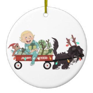 Boy & His Dog Christmas Ornament   Customizable