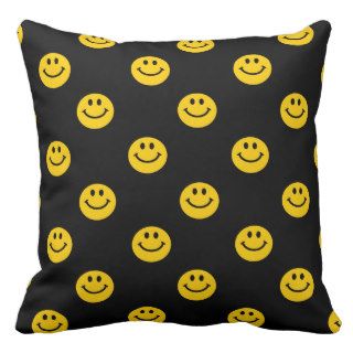 Yellow Smiley Face pattern cushion Throw Pillows