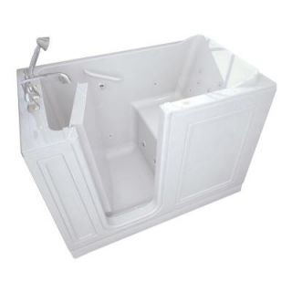 American Standard 4.25 ft. Left Hand Drain Walk In Whirlpool Tub with Quick Drain in White 3051.114.WLW