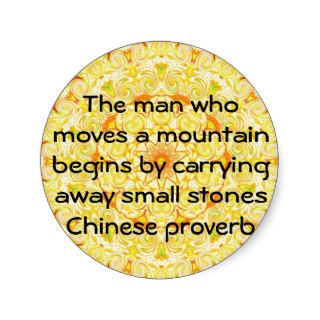 Inspirational Chinese proverb Round Sticker
