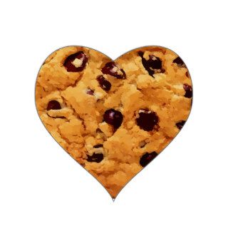 Chocolate Chip Cookie Heart Stickers