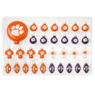 NCAA 31 piece Glass Ornament Set College Themed