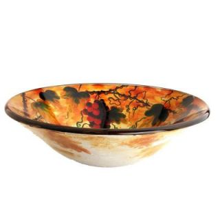 Fontaine Tuscany Summer Hand Painted Glass Vessel Sink in Silver and Gold FSA VS PLS03