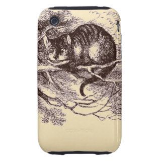 Sepia Vintage Cheshire Cat Alice in Wonderland Tough iPhone 3 Case