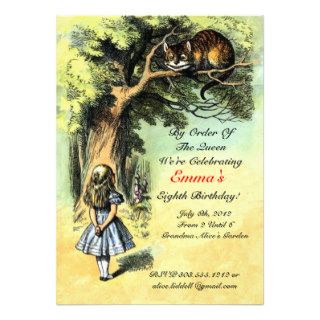 Vintage Alice In Wonderland Birthday Invitation