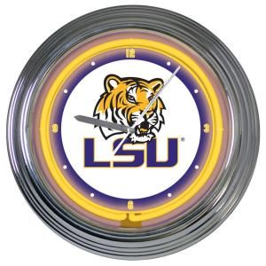 The Memory Company 15 in. NCAA License Louisiana State Tigers Neon Wall Clock DISCONTINUED COL LSU 276