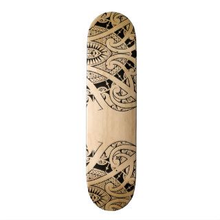 Maori koru tattoo with Polynesian patterns Skate Board