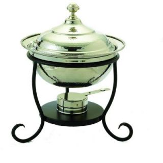 Old Dutch 3 qt. 12 in. x 15 in. Round Polished Nickel over Stainless Steel Chafing Dish 681