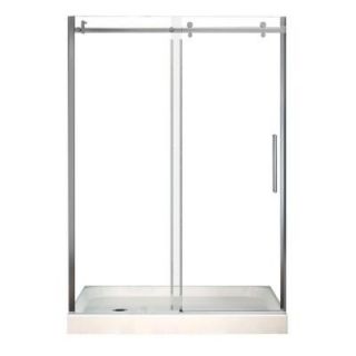 MAAX Halo Door 32 in. x 60 in. x 83 in. Alcove Standard Shower Kit in Chrome with Left Drain 105978 000 001 101