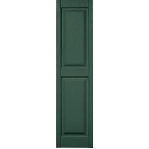 Builders Edge 15 in. x 59 in. Raised Panel Shutters Pair in #028 Forest Green 030140059028
