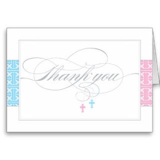 Christening Thank You Card    Twins