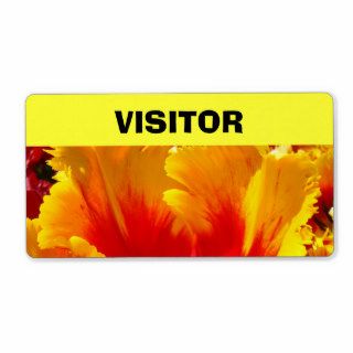 VISITOR Name tags Colorful Tulips Flower Shipping Labels