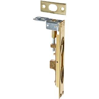 Rockwood 557.3 Brass Lever Extension Flush Bolt for Plastic & Wood Door, 1" Width x 6 3/4" Height, Polished Clear Coated Finish Hardware Bolts