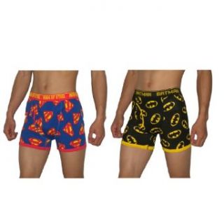 2 PACK Mens Super Heroes Stretch Boxers / Underwear Superman (Man Of Steel) & Batman   Multicolor (Size XL ) at  Mens Clothing store