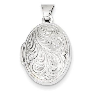 14k White Gold Domed Oval Locket, Best Quality Free Gift Box Satisfaction Guaranteed Jewelry