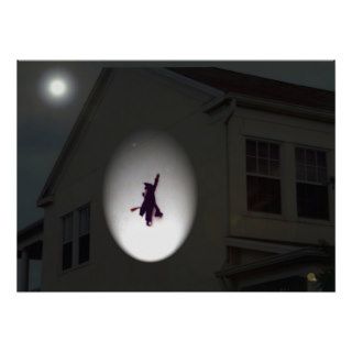 Halloween Art Witch flying into wall fall humor Print