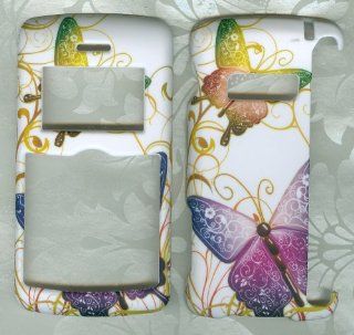 White Pink Butterfly Lg Vx 9200, Env 3, Ellipse Lg9250 Snap on Hard Case Shell Cover Protector Faceplate Rubberized Wireless Cell Phone Accessory Cell Phones & Accessories