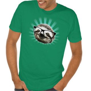 Cute Hipster Sloth T Shirt