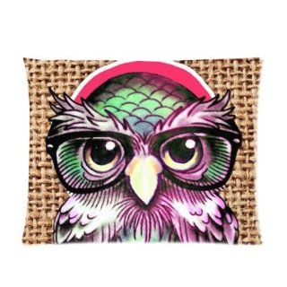 Cool Colorful Tattoo Wise Owl With Funny Glasses Custom Pillowcase Standard Size 20x26 CP 558   Cover Bed Tattoo