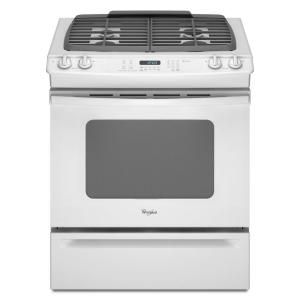 Whirlpool Gold 4.5 cu. ft. Slide In Gas Range with Self Cleaning Oven in White GW397LXUQ