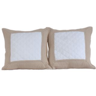 Brentwood Ivory/ Taupe Quilted Decorative Pillows (Set of 2) Throw Pillows