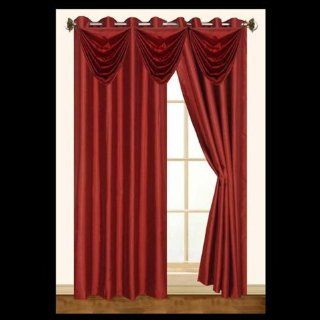Editex 627VAL3715 Elaine Waterfall Faux Silk Valance with 2 Grommets without Trim in Cinnamon   Window Treatment Horizontal Blinds
