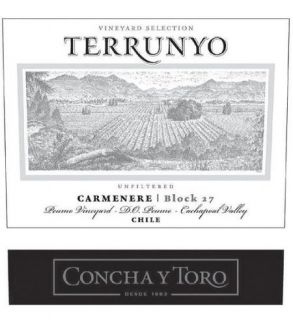 Concha y Toro Terrunyo Carmenere 2008 Wine