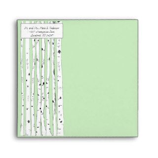 Any Color Birch Tree Wedding Square Envelopes