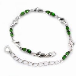 De Buman Sterling Silver Pear cut Chrome Diopside Bracelet De Buman Gemstone Bracelets