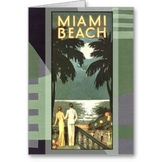 Art Deco Vintage Miami Beach Cards