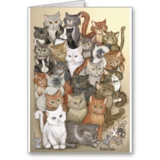 1000 cats greeting card