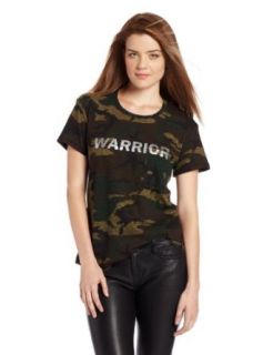 TEXTILE Elizabeth and James Women's Warrior Bowery Tee, Olive Camo/Silver, Small