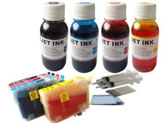 4 Pack ND TM Brand NANO Digital (Non OEM) pre filled refillable ink cartridge for Epson 126 T126  NX330 NX430 Workforce 545 630 630 645 840 845 60 + 4 bottles ND brand UV resistant Refill Ink for Epson (with ND Logo)