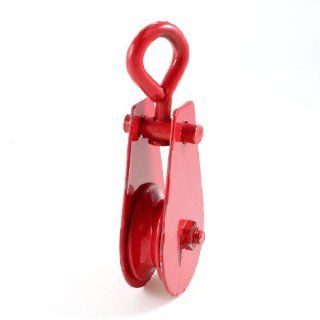 Red 11mm Wide 48mm Diameter Single Sheave Swivel Eye Rope Pulley 0.2 Ton Timing Pulleys