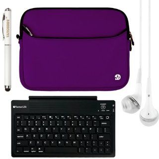 VanGoddy Neoprene Sleeve for Nokia LUmia 2520 4G LTE 10.1 inch Tablet + Bluetooth Keyboard + Laser Stylus Pen + White Headphones (Purple) Computers & Accessories
