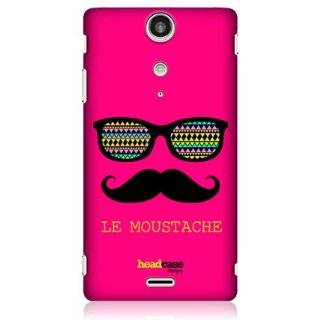  Head Case Designs Pink Le Moustaches Hard Back Case Cover For Sony Xperia TX LT29i Cell Phones & Accessories