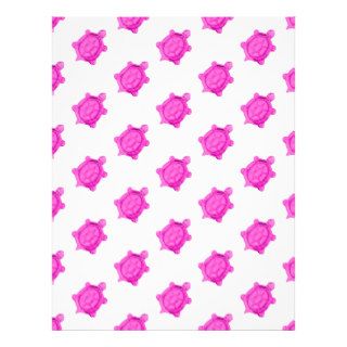Cute Little Pink Turtle Pattern Customized Letterhead