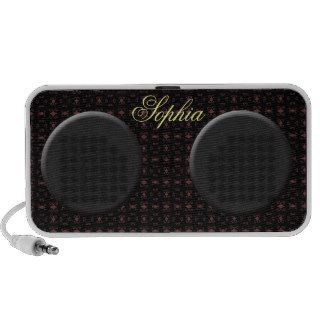 SOPHIA Black & Plum Scrollwork Boombox Speaker